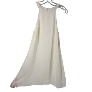 Les Soeurs Dress White Mini Size S Fringe Hem Halter Neck Beach Bohemian Classic